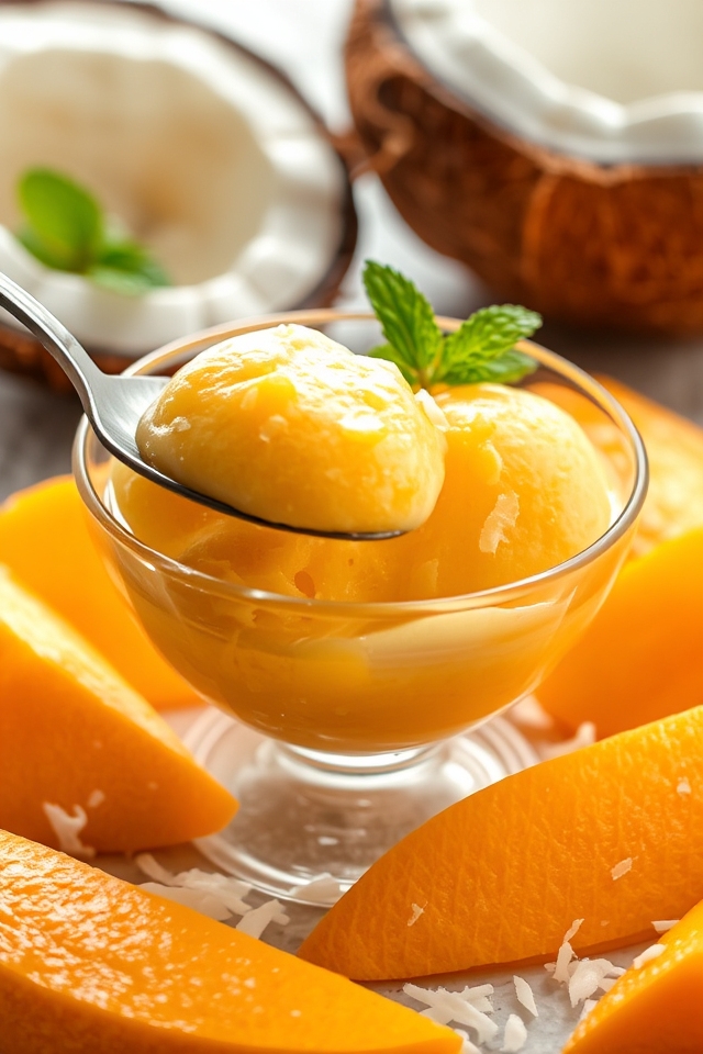 creamy tropical mango coconut