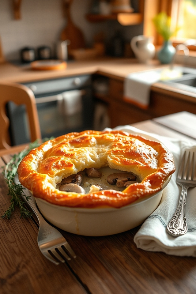 creamy turkey mushroom pot pie