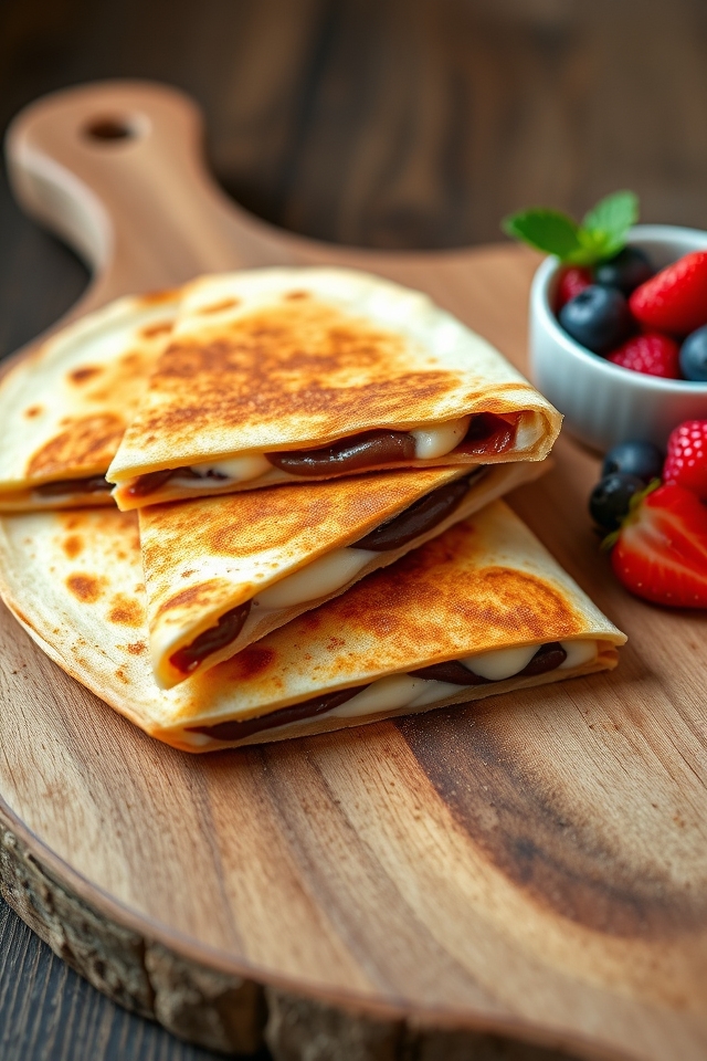 crispy cinnamon sugar quesadilla