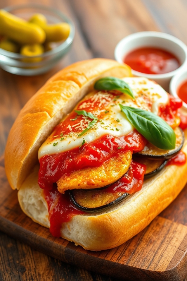 crispy eggplant hoagie delight