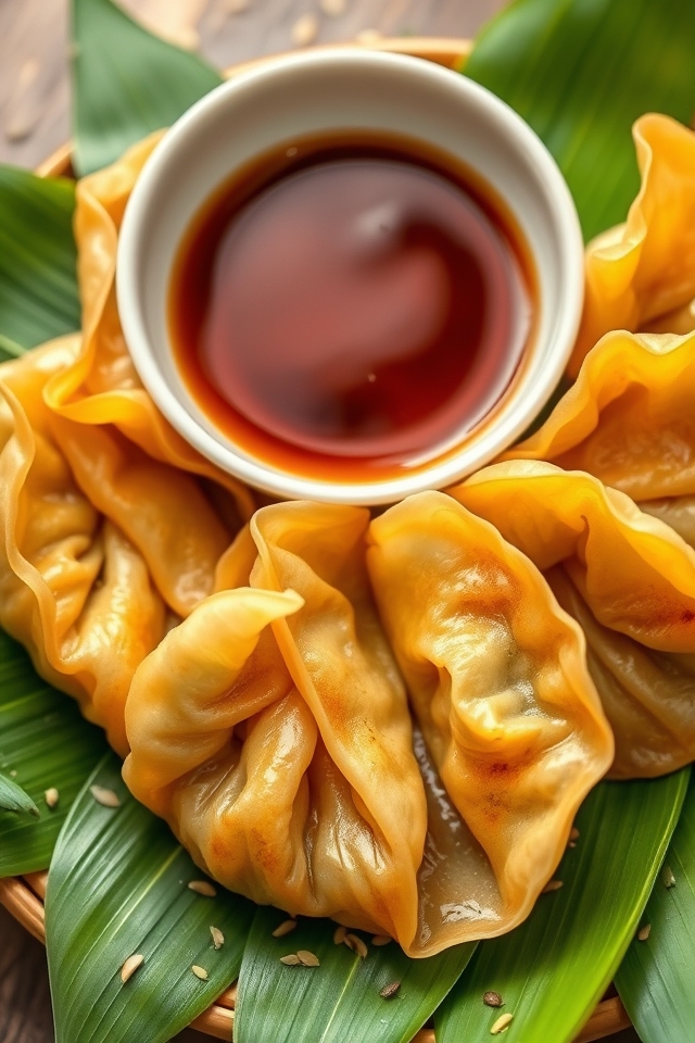crispy pan fried dumplings filled