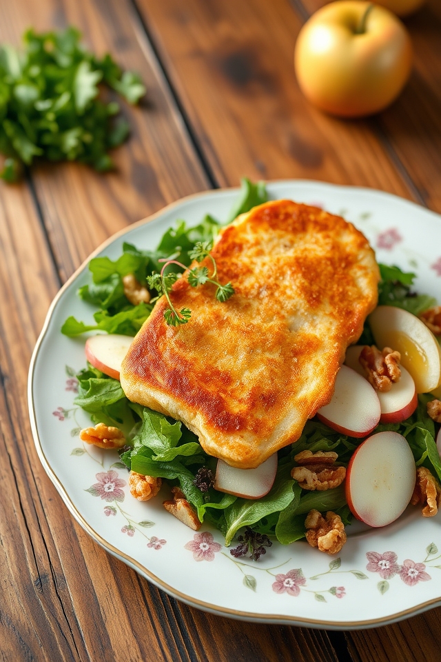 crispy schnitzel apple salad