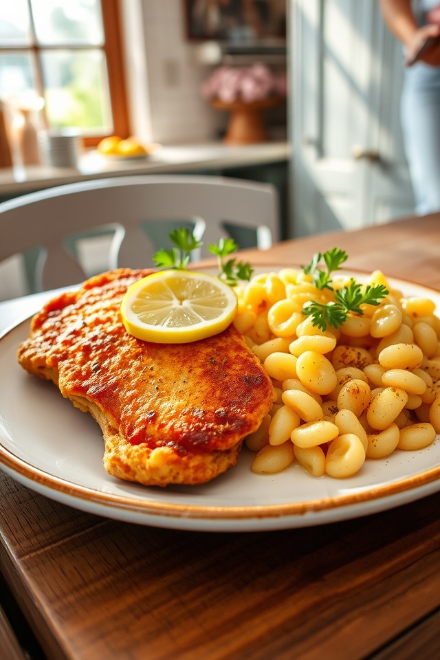 crispy schnitzel buttery spaetzle