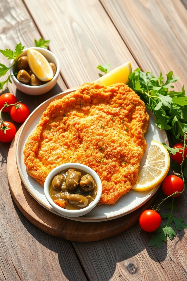 crispy schnitzel with tapenade