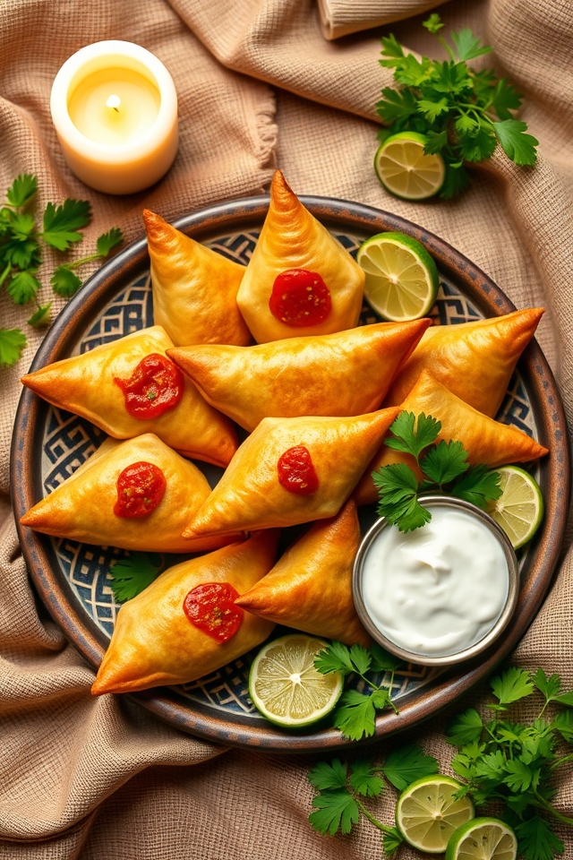 crispy spiced potato pastries