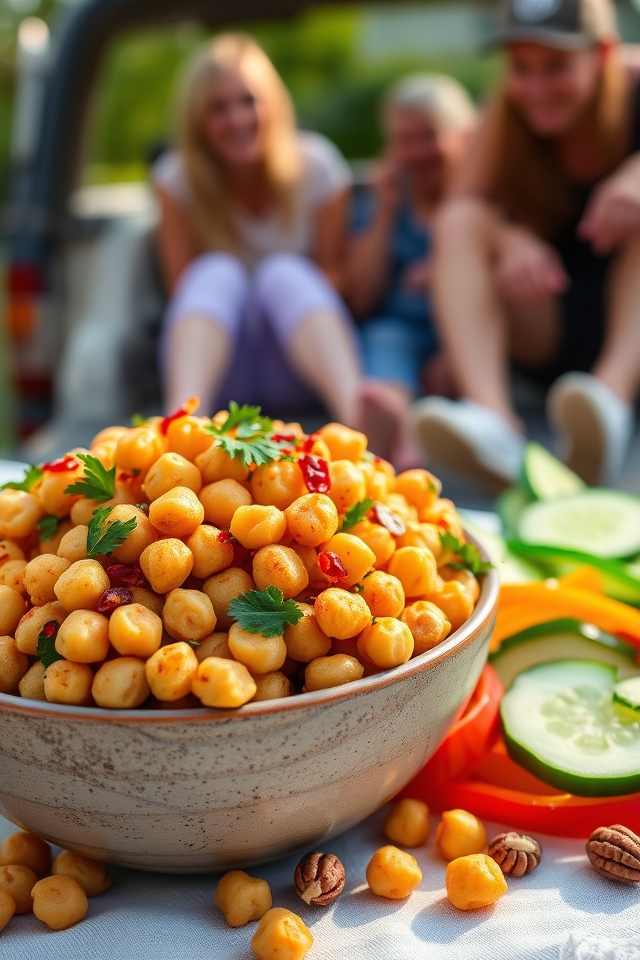 crunchy spicy chickpea snack