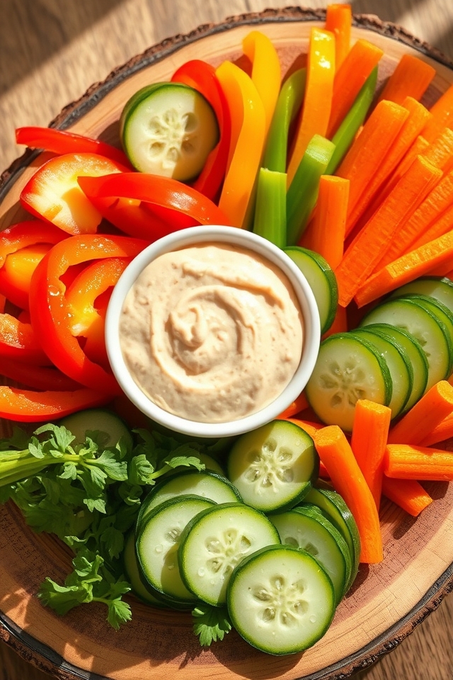 crunchy veggies with dip