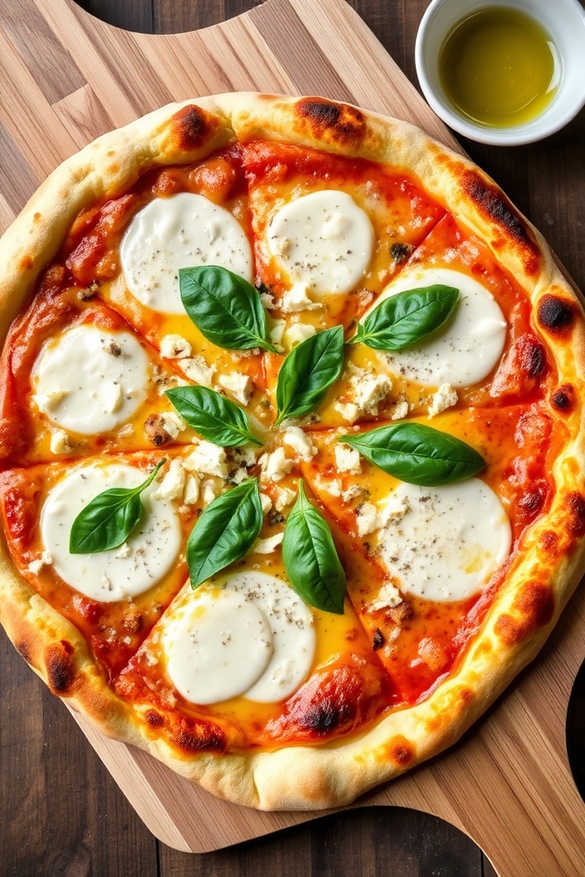 decadent four cheese pizza