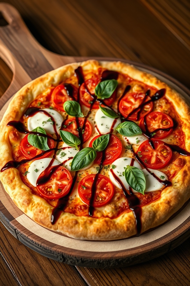 delicious caprese cheese pizza