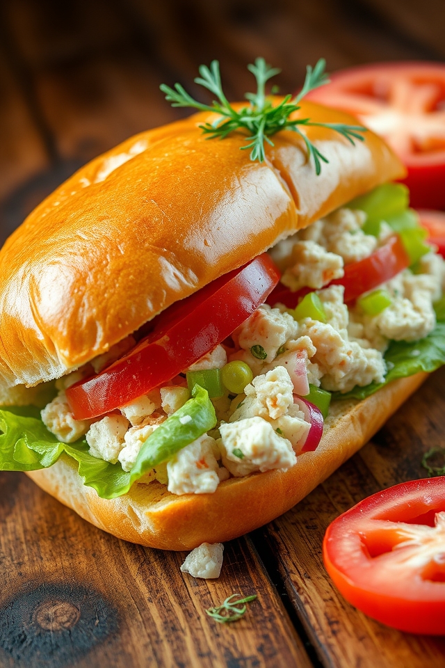 delicious tuna salad hoagie