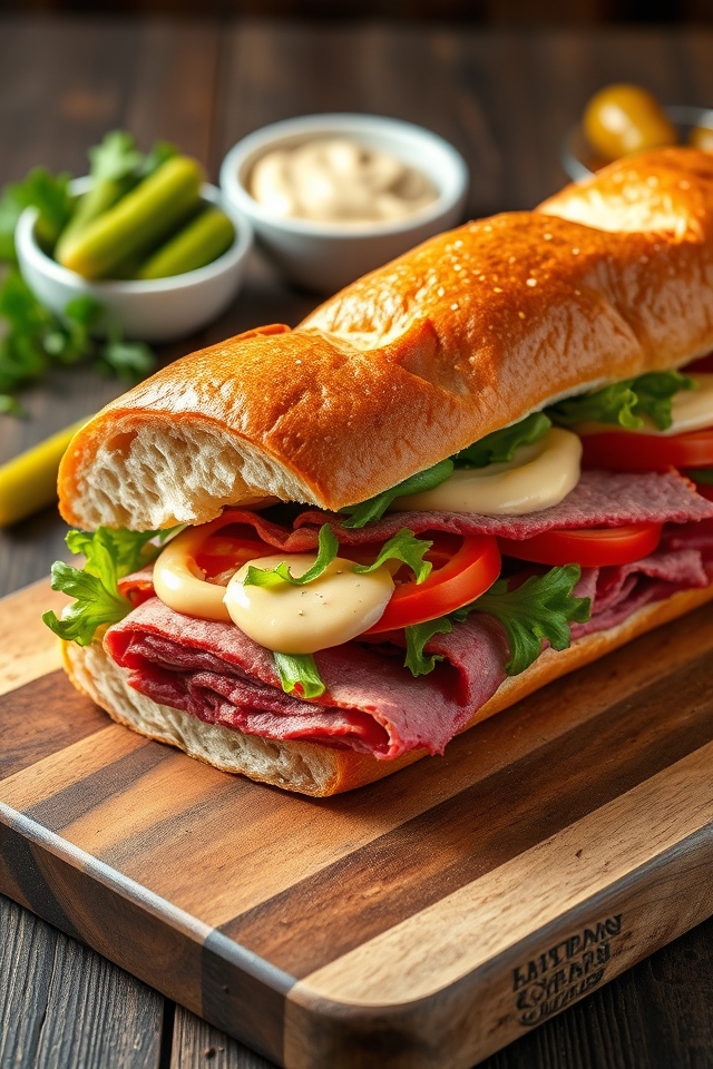 flavorful roast beef hoagie