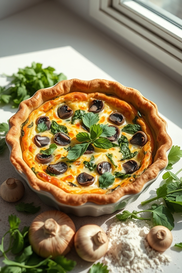 gluten free spinach mushroom quiche