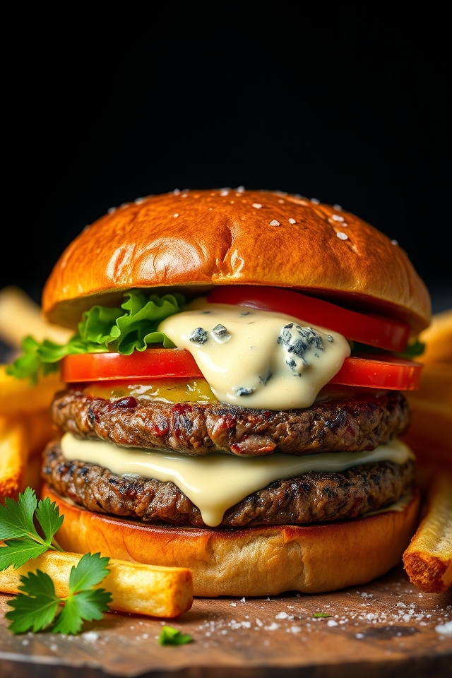 gourmet blue cheese burger