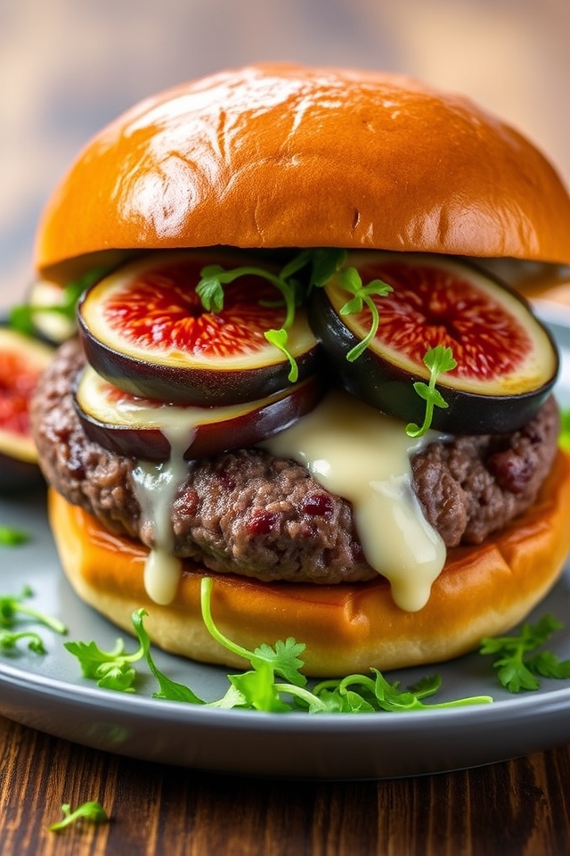 gourmet fig goat cheeseburger