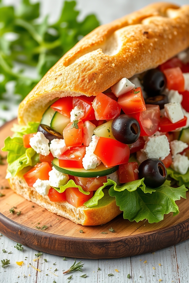 greek salad sandwich delight