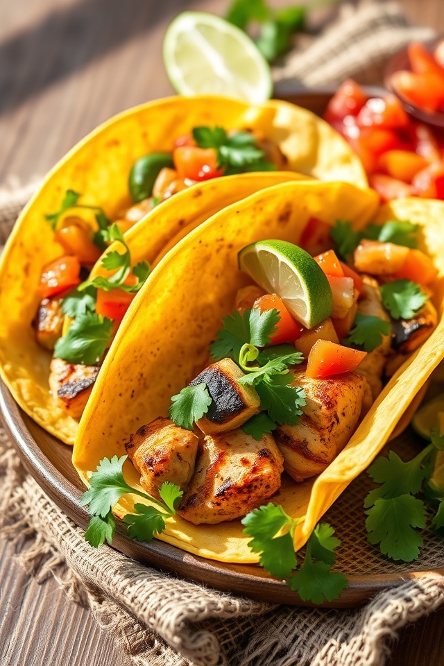 grilled chicken corn tacos