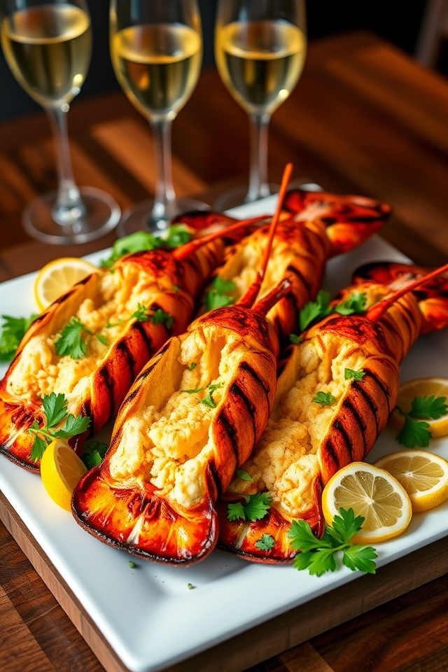 grilled lobster with garlic butter