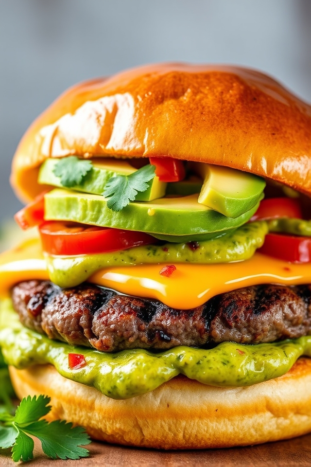 guacamole chipotle cheeseburger delight