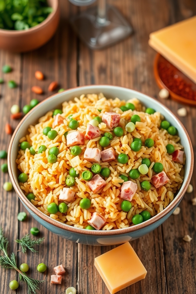 ham and cheddar fried rice