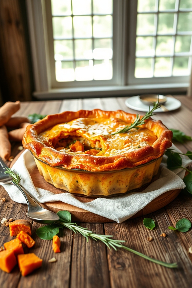 hearty gluten free sweet potato pot pie