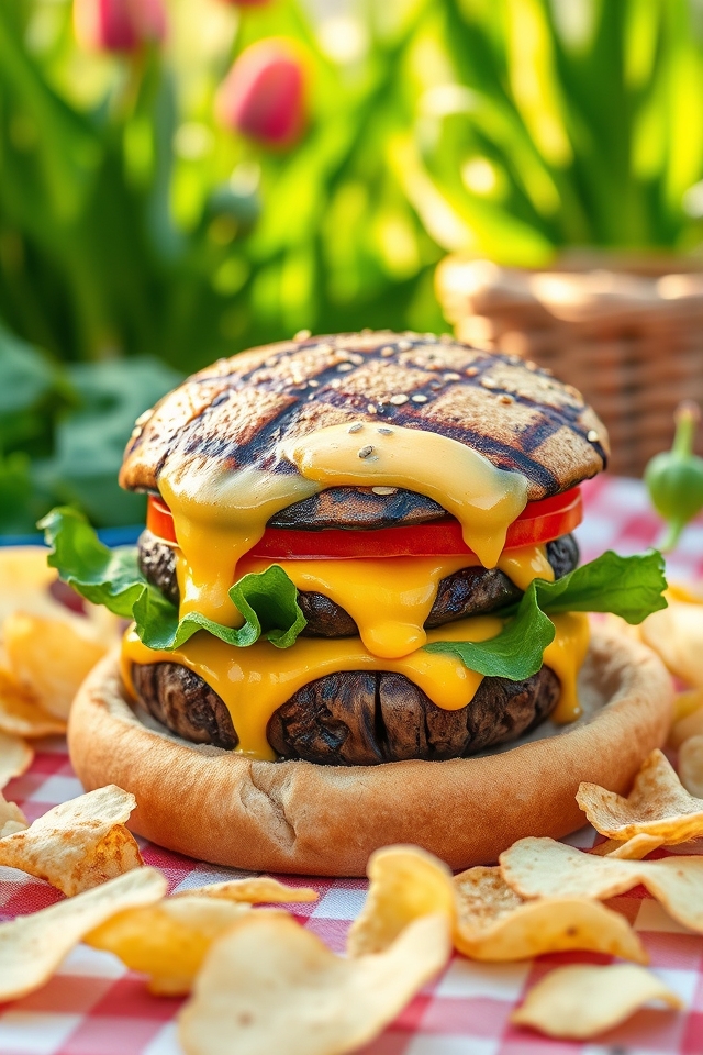 hearty portobello mushroom burger