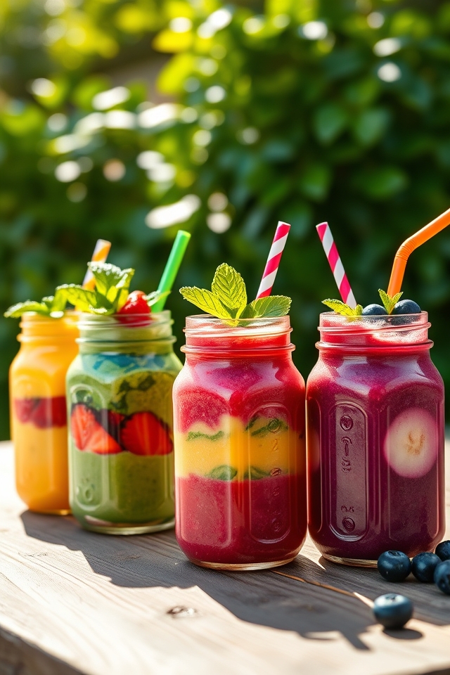 layered nutritious snack jars