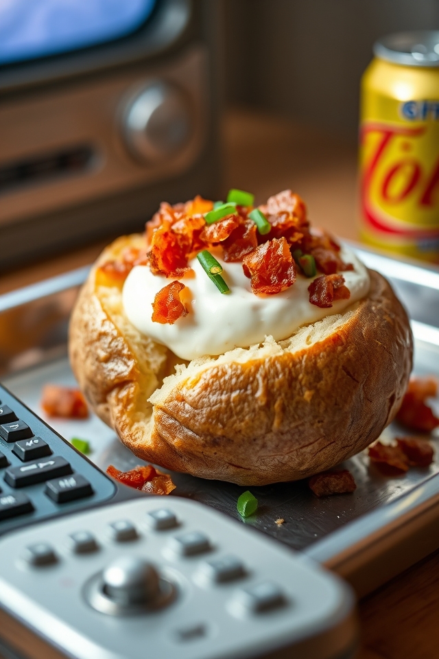 loaded potato with toppings