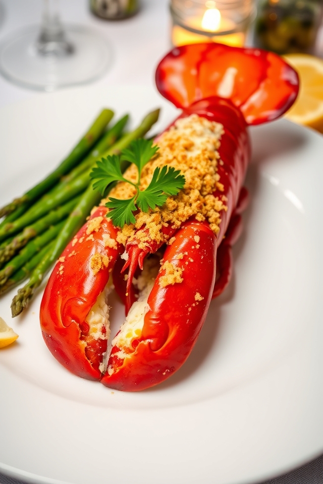lobster with crumb topping