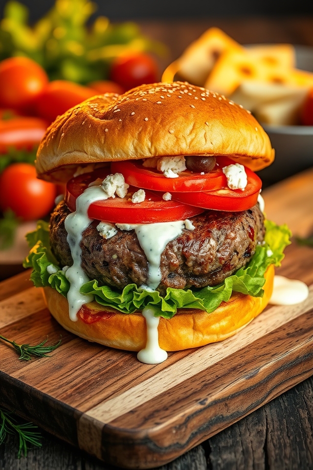 mediterranean feta burger delight