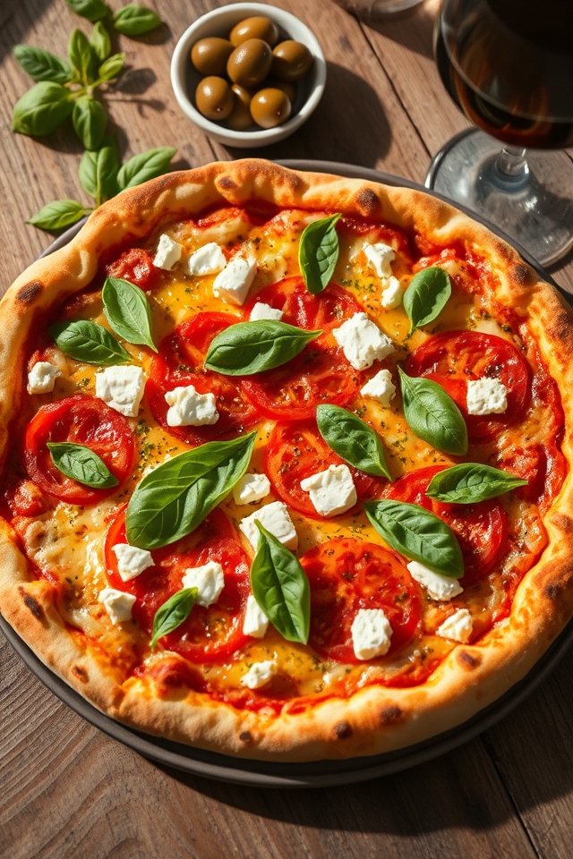 mediterranean inspired flavorful pizza