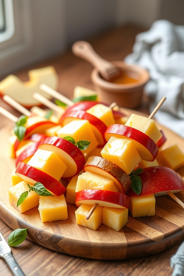 nutritious apple cheese skewers