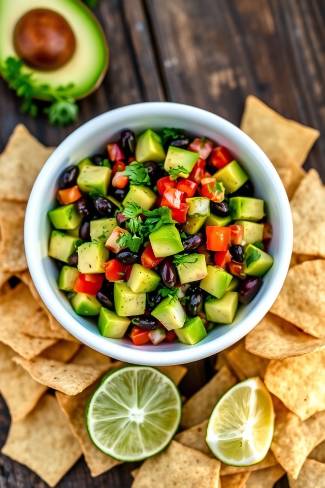 nutritious avocado black bean salsa