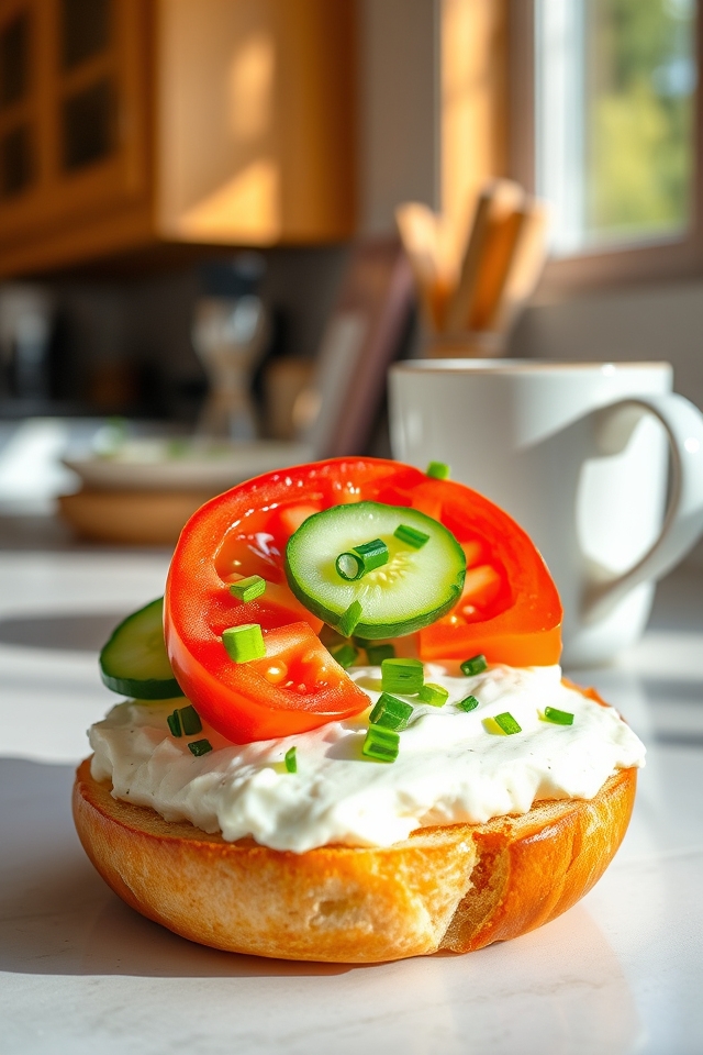 nutritious bagel breakfast idea