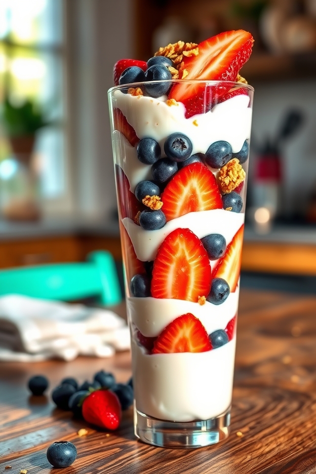 nutritious fruit yogurt parfaits
