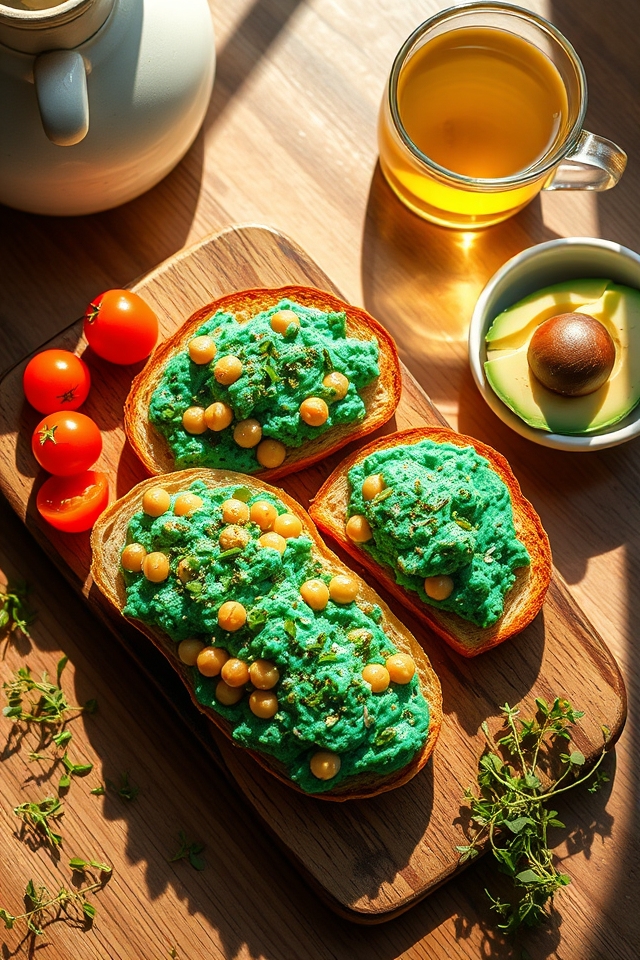 nutritious smashed chickpea toast