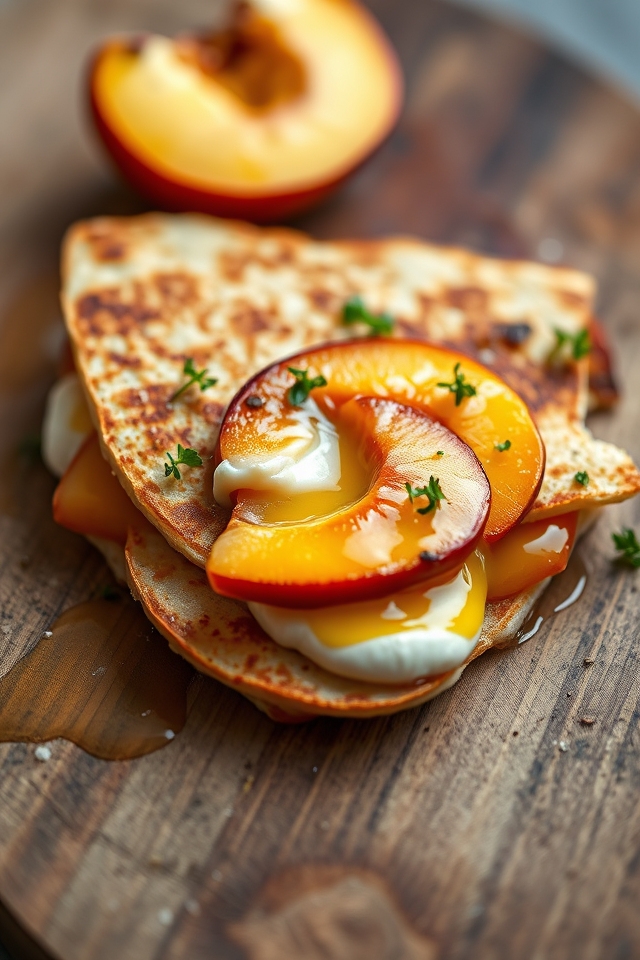 peach brie quesadilla delight