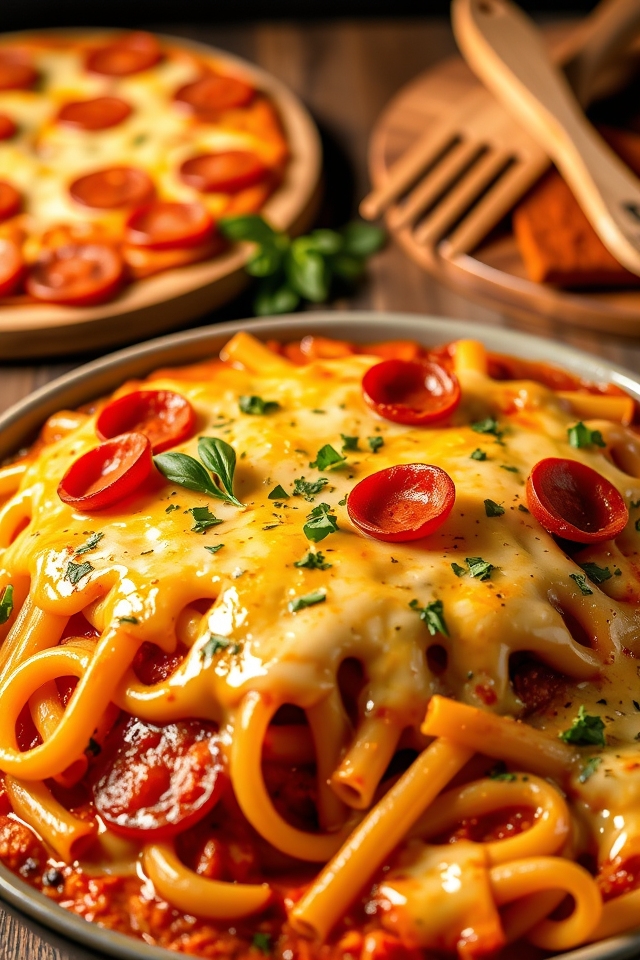 pepperoni pizza pasta bake