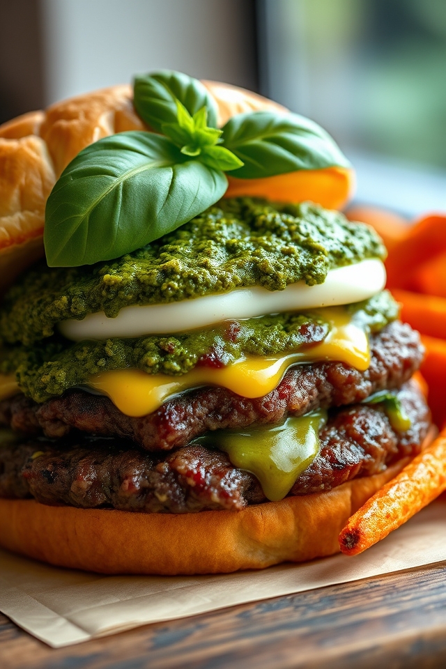 pesto mozzarella beef delight