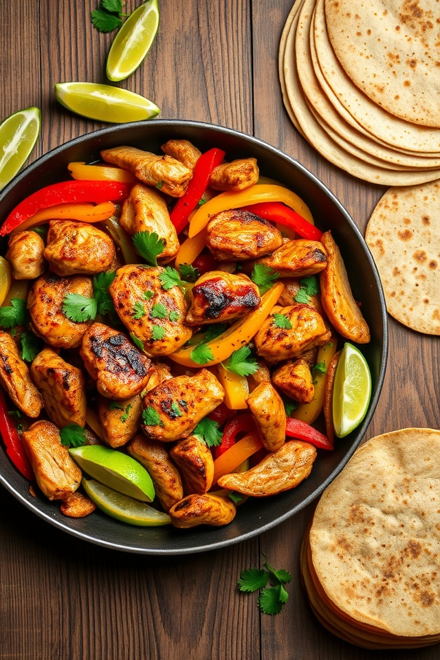 quick one pan chicken fajitas