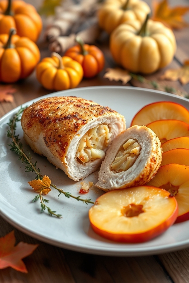 savory apple cheddar stuffed chicken