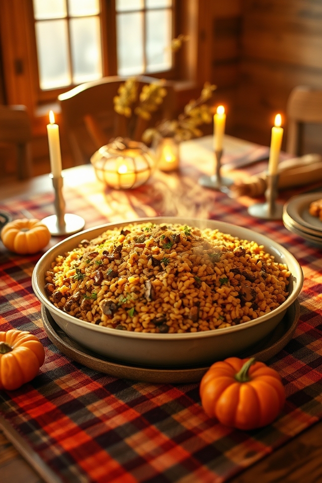 savory mushroom barley pilaf