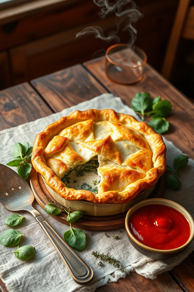 savory spinach ricotta potpie