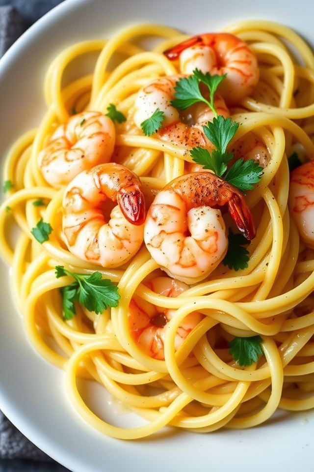 shrimp and zucchini linguine