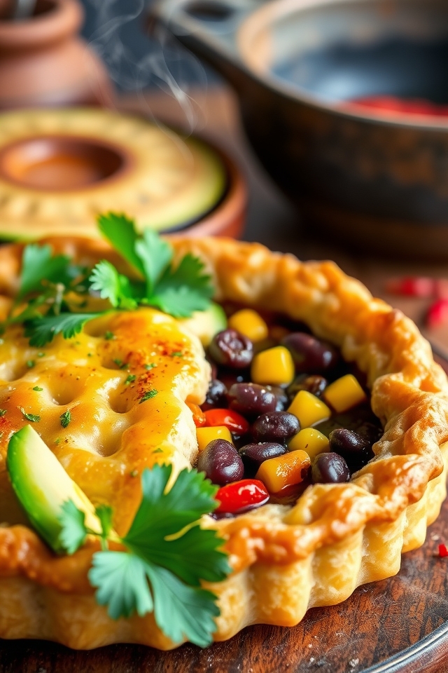 spicy black bean pot pie