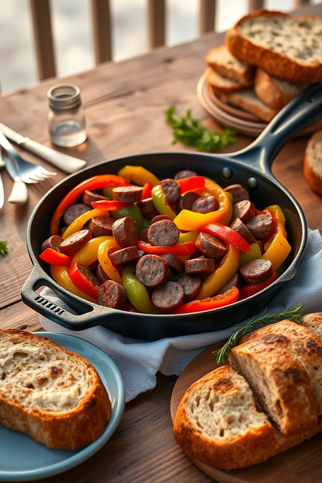 spicy sausage bell pepper sandwiches