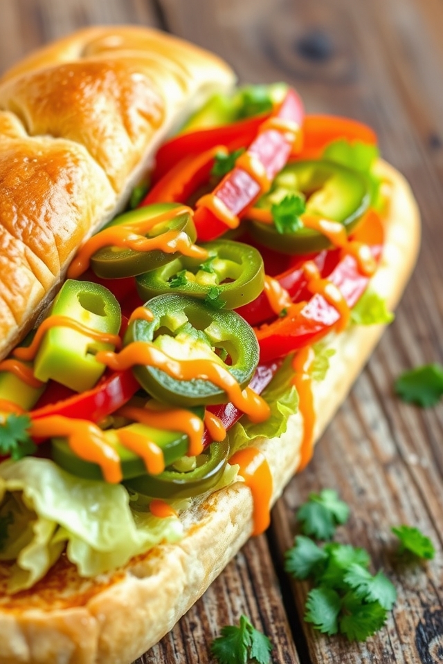 spicy veggie hoagie delight