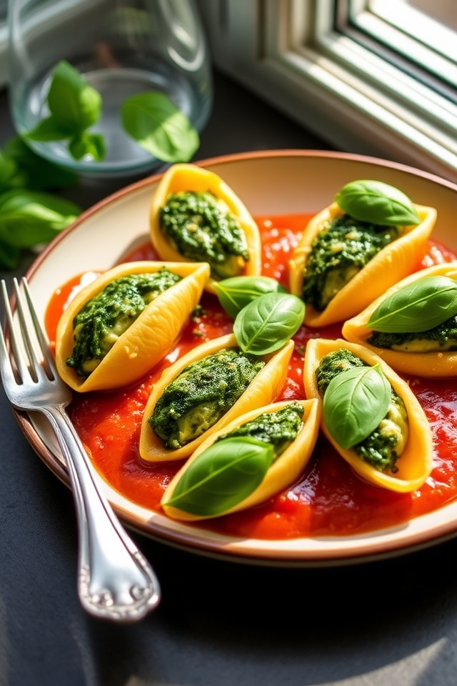 spinach cheese stuffed shells