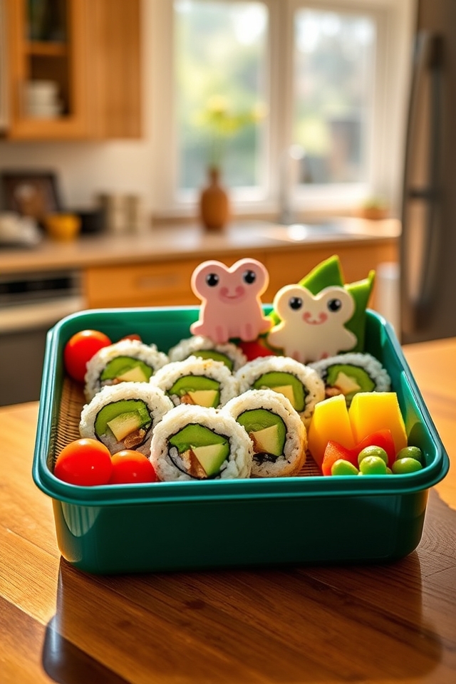 sushi rolls with avocado