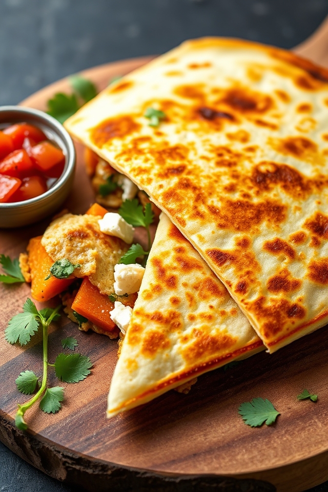 sweet potato goat cheese quesadilla