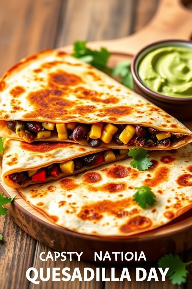 vegetarian black bean quesadilla